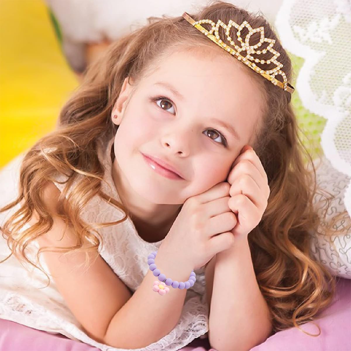 SANNIDHI 6pcs Beads Bracelet for Girls Women, Kids Acrylic Friendship Bracelet Set, Elastic Cute Rainbow Jewelry, Flower Heart Charms Beaded Bracelets Party Princess Dress Up Gifts SANNIDHI 6pcs Beads Bracelet for Girls Women, Kids Acrylic Friendship Bracelet Set, Elastic Cute Rainbow Jewelry, Flower Heart Charms Beaded Bracelets Party Princess Dress Up Gifts